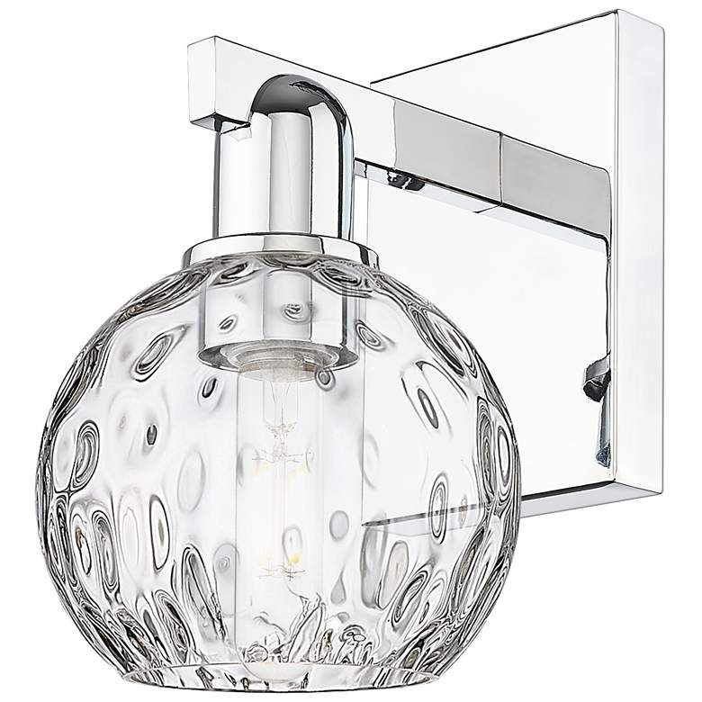 Image 1 Arcadia Athens 10" High Polished Chrome Sconce With Water Glass Shade