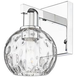 Arcadia Athens 10" High Polished Chrome Sconce With Water Glass Shade