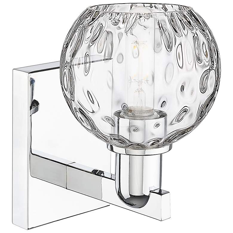 Image 2 Arcadia Athens 10" High Polished Chrome Sconce With Water Glass Shade more views