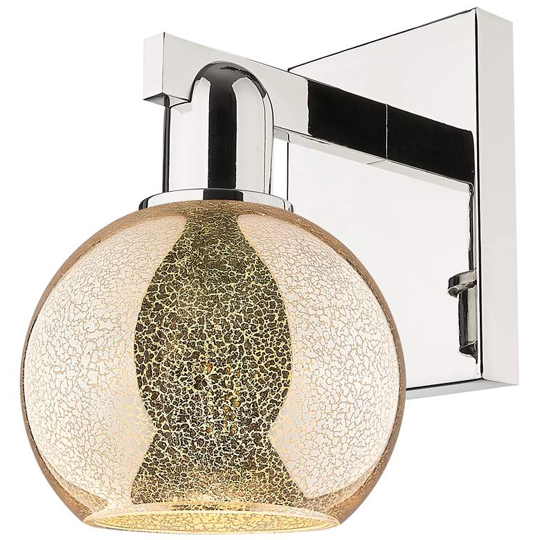 Image 1 Arcadia Athens 10" High Polished Nickel Sconce With Mercury Shade