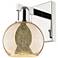 Arcadia Athens 10" High Polished Nickel Sconce With Mercury Shade