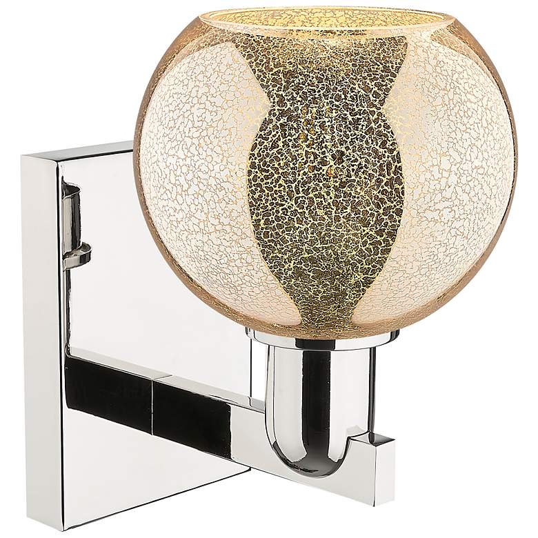 Image 2 Arcadia Athens 10" High Polished Nickel Sconce With Mercury Shade more views