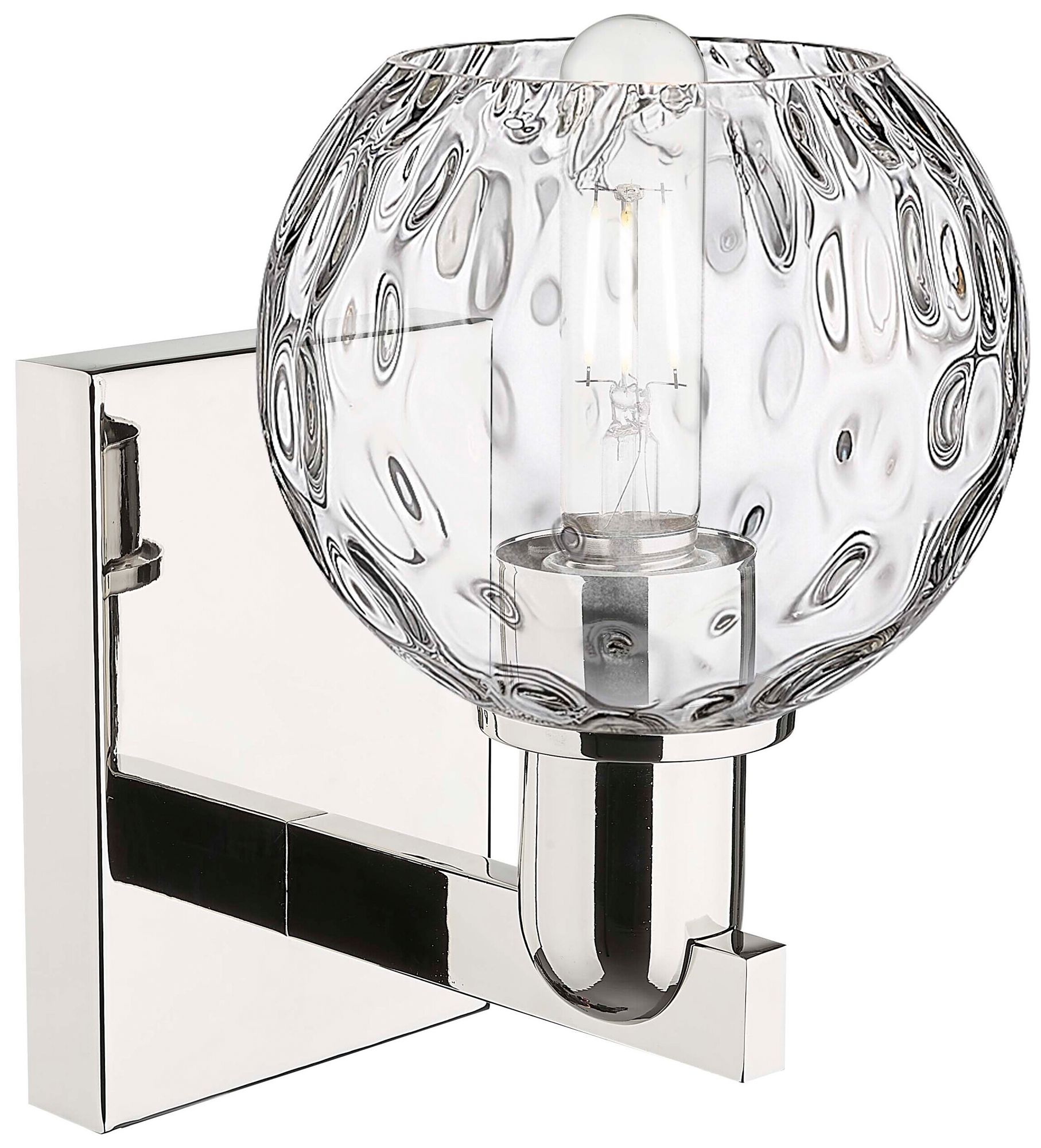 Image 2 Arcadia Athens 10" High Polished Nickel Sconce With Water Glass Shade more views