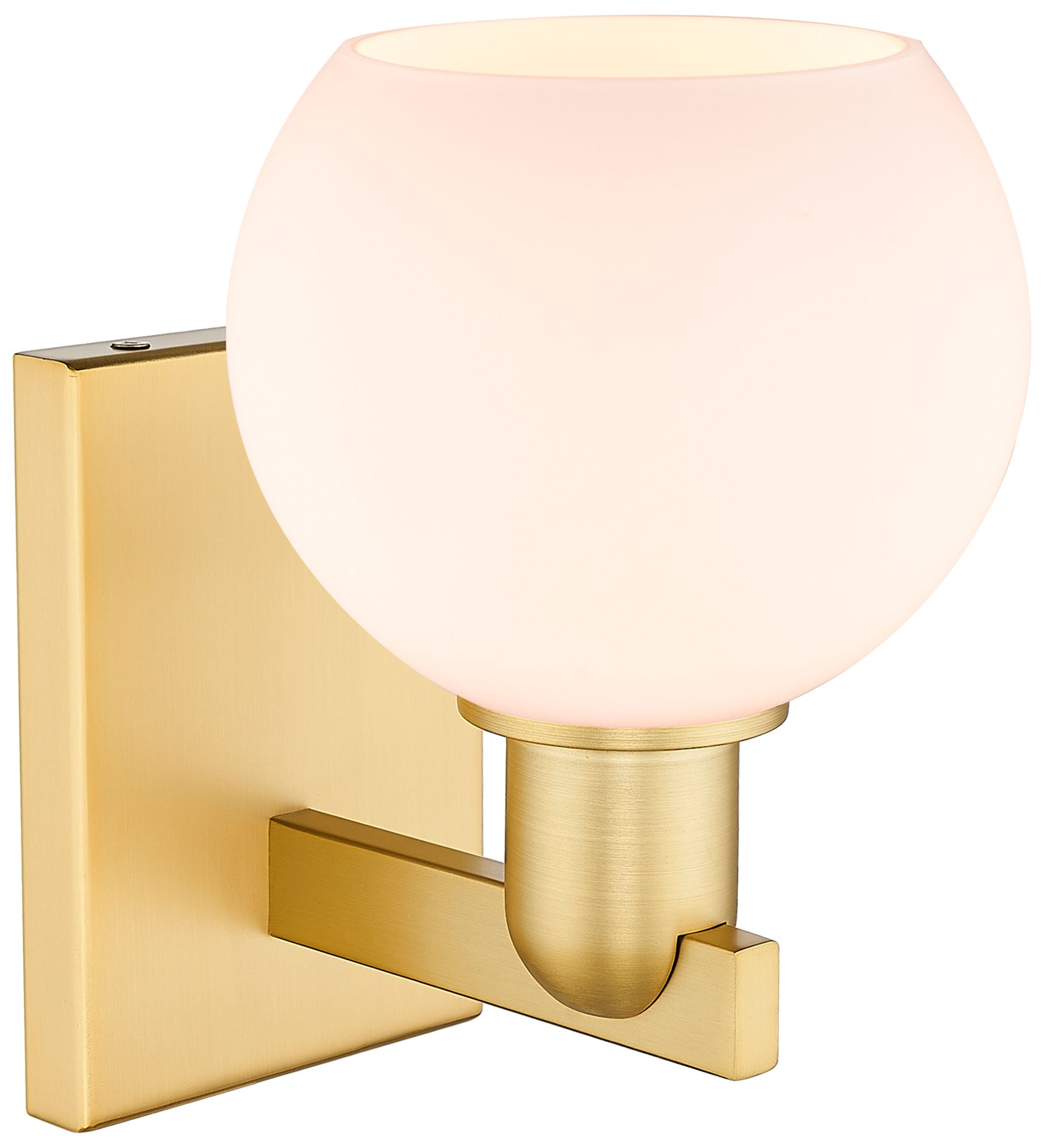 Image 2 Arcadia Athens 10" High Satin Gold Sconce With Matte White Shade more views