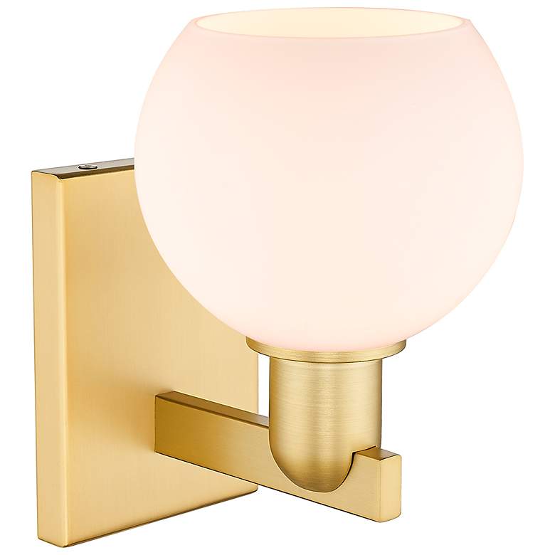 Image 2 Arcadia Athens 10" High Satin Gold Sconce With Matte White Shade more views