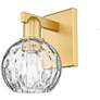 1_Arcadia Athens 10" High Satin Gold Sconce With Water Glass Shade