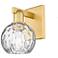 Arcadia Athens 10" High Satin Gold Sconce With Water Glass Shade