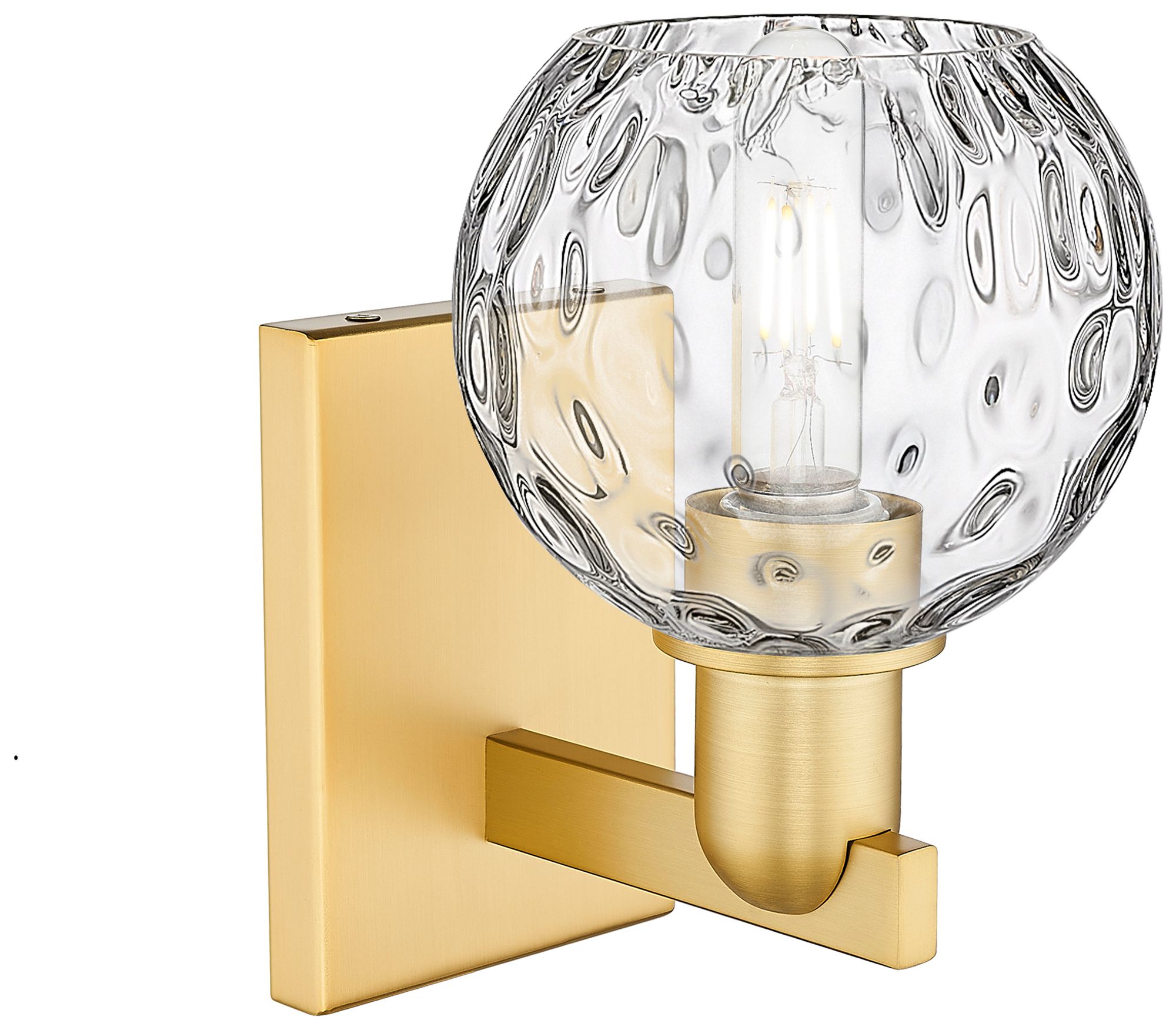 Image 2 Arcadia Athens 10" High Satin Gold Sconce With Water Glass Shade more views