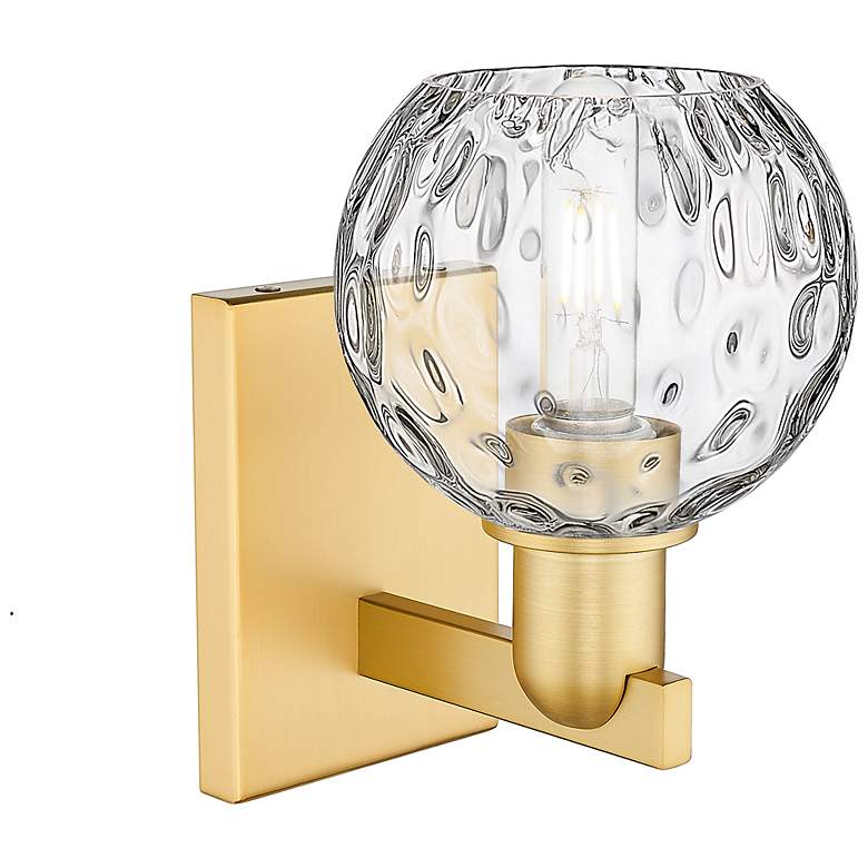 Image 2 Arcadia Athens 10" High Satin Gold Sconce With Water Glass Shade more views