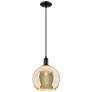 1_Arcadia Athens 10"W Black Cord Hung Mini Pendant w/ Mercury Shade