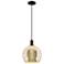 Arcadia Athens 10"W Black Cord Hung Mini Pendant w/ Mercury Shade