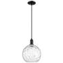 1_Arcadia Athens 10"W Black Cord Hung Mini Pendant w/ Water Glass Shade