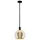 Arcadia Athens 10"W Black Stem Hung Mini Pendant w/ Mercury Shade