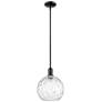 Arcadia Athens 10"W Black Stem Hung Mini Pendant w/ Water Glass Shade