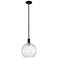 Arcadia Athens 10"W Black Stem Hung Mini Pendant w/ Water Glass Shade