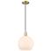 Arcadia Athens 10"W Brass Cord Hung Mini Pendant w/ Matte White Shade