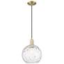 1_Arcadia Athens 10"W Brass Cord Hung Mini Pendant w/ Water Glass Shade