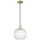Arcadia Athens 10"W Brass Cord Hung Mini Pendant w/ Water Glass Shade