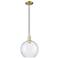 Arcadia Athens 10"W Brass Cord Hung Mini Pendant With Seedy Shade