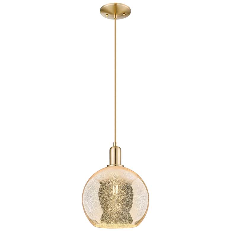 Image 1 Arcadia Athens 10"W Bronze Cord Mini Pendant w/ Mercury Shade
