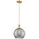 Arcadia Athens 10"W Bronze Cord Pendant w/ Light Smoke Deco Shade