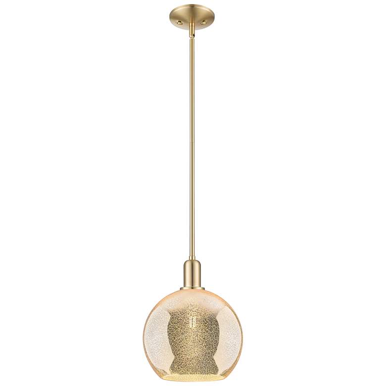 Image 1 Arcadia Athens 10"W Bronze Stem Mini Pendant w/ Mercury Shade