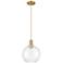 Arcadia Athens 10"W Brushed Brass Cord Mini Pendant w/ Clear Shade