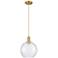 Arcadia Athens 10"W Brushed Brass Cord Mini Pendant w/ Seedy Shade