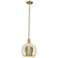 Arcadia Athens 10"W Brushed Brass Stem Mini Pendant w/ Mercury Shade