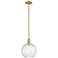 Arcadia Athens 10"W Brushed Brass Stem Pendant w/ Water Glass Shade
