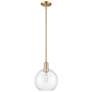 Arcadia Athens 10"W Champagne Bronze Stem Mini Pendant w/ Clear Shade
