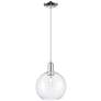 Arcadia Athens 10"W Chrome Cord Hung Mini Pendant w/ Clear Shade