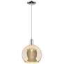 Arcadia Athens 10"W Chrome Cord Hung Mini Pendant w/ Mercury Shade