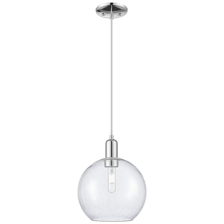 Image 1 Arcadia Athens 10"W Chrome Cord Hung Mini Pendant w/ Seedy Shade