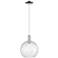 Arcadia Athens 10"W Chrome Cord Hung Mini Pendant w/ Water Glass Shade