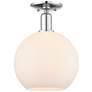 Arcadia Athens 10"W Chrome Semi.Flush Mount w/ Matte White Shade