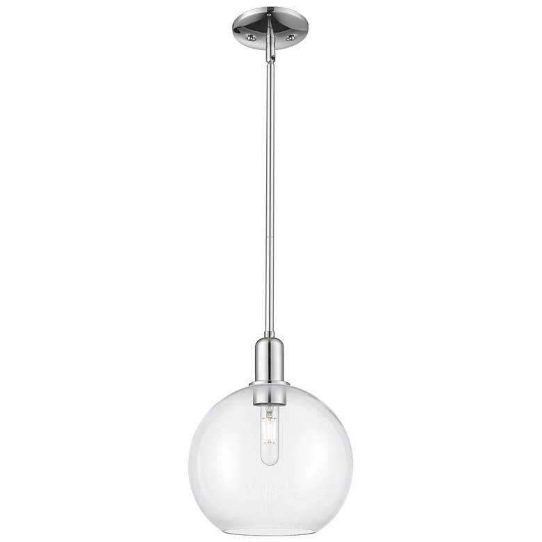 Image 1 Arcadia Athens 10"W Chrome Stem Hung Mini Pendant w/ Clear Shade