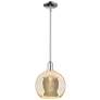 Arcadia Athens 10"W Chrome Stem Hung Mini Pendant w/ Mercury Shade