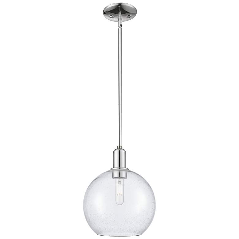 Image 1 Arcadia Athens 10"W Chrome Stem Hung Mini Pendant w/ Seedy Shade