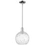 Arcadia Athens 10"W Chrome Stem Hung Mini Pendant w/ Water Glass Shade