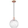 1_Arcadia Athens 10"W Copper Cord Hung Mini Pendant w/ Water Glass Shade