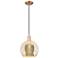 Arcadia Athens 10"W Copper Cord Hung Mini Pendant With Mercury Shade