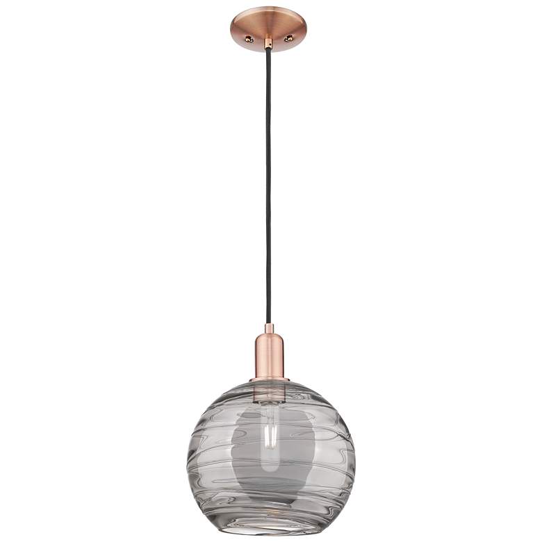Image 1 Arcadia Athens 10"W Copper Cord Pendant w/ Light Smoke Deco Shade