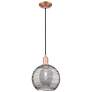 1_Arcadia Athens 10"W Copper Cord Pendant w/ Light Smoke Deco Shade