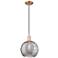 Arcadia Athens 10"W Copper Cord Pendant w/ Light Smoke Deco Shade