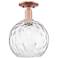 Arcadia Athens 10"W Copper Semi.Flush Mount With Water Glass Shade
