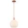 Arcadia Athens 10"W Copper Stem Hung Mini Pendant w/ Matte White Shade
