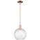 Arcadia Athens 10"W Copper Stem Hung Mini Pendant w/ Water Glass Shade