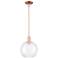 Arcadia Athens 10"W Copper Stem Hung Mini Pendant With Clear Shade