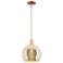 Arcadia Athens 10"W Copper Stem Hung Mini Pendant With Mercury Shade